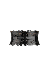 Corset belt 120 in leather - Black