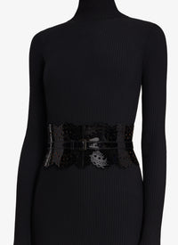 Corset belt 120 in leather - Black