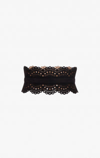 Strapless leather belt - Black