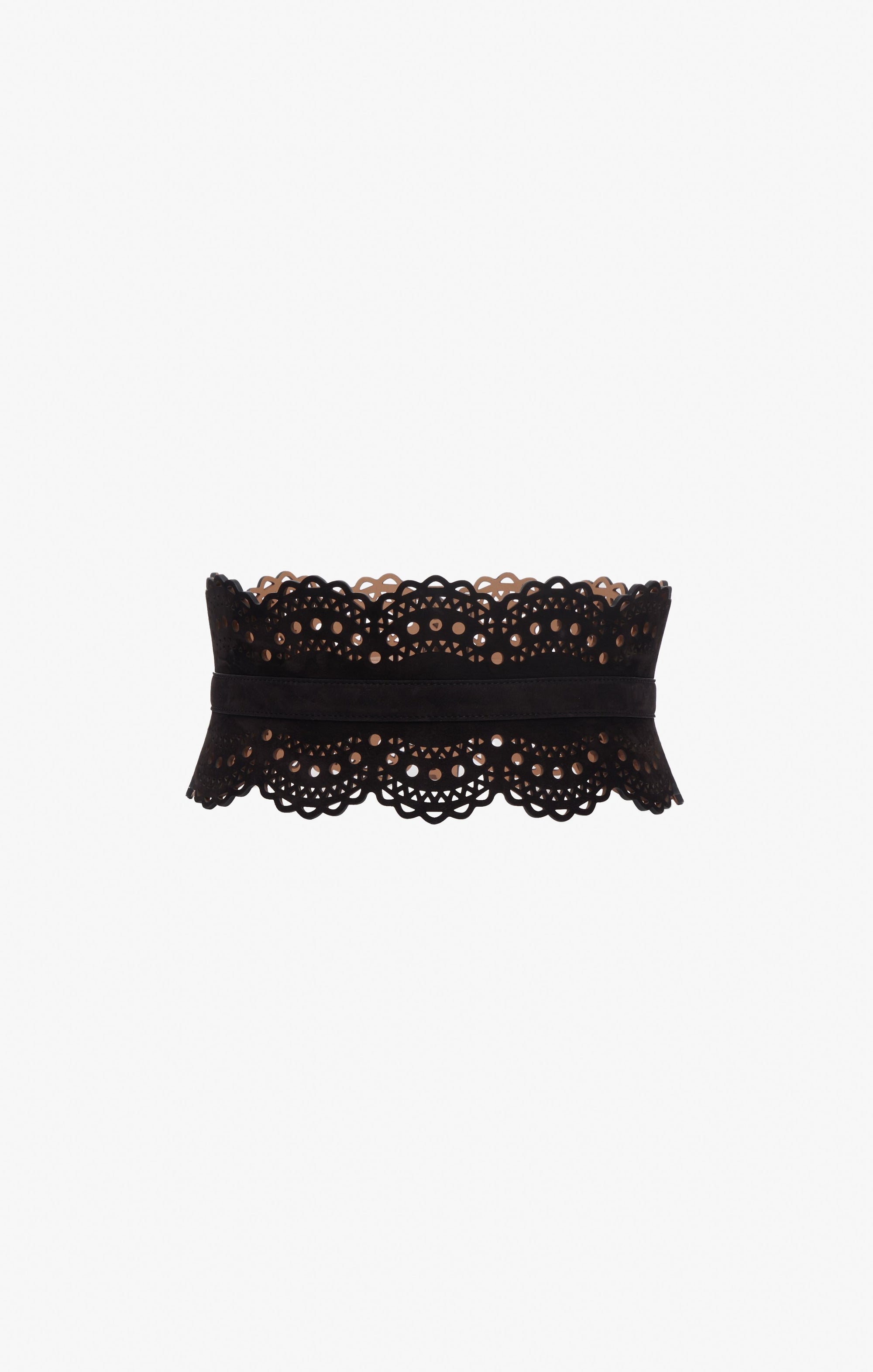 Strapless leather belt - Black