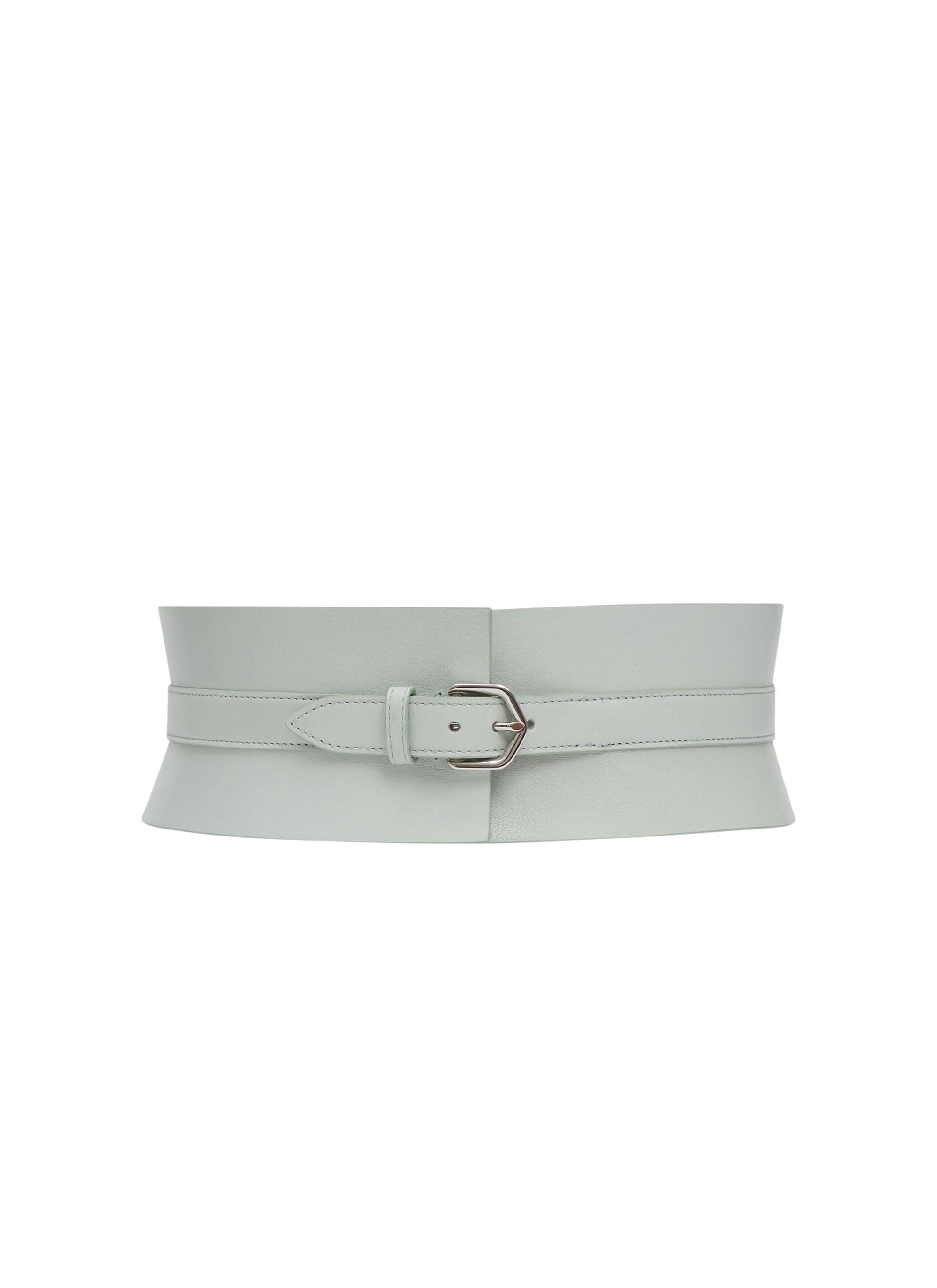 Ceinture bustier en cuir - Menthe Pastel