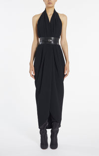Ceinture bustier en cuir - Noir