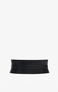 Ceinture bustier en cuir - Noir