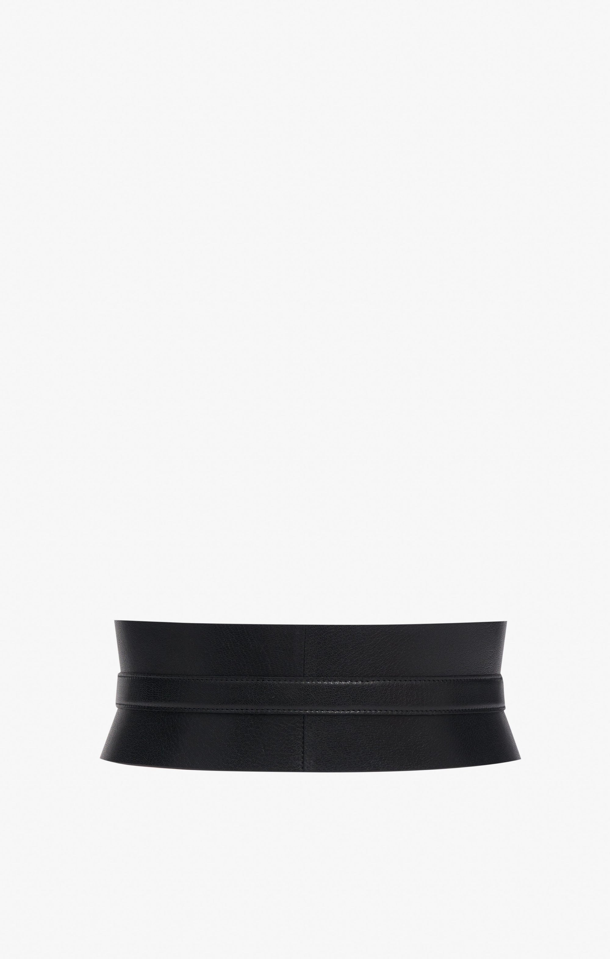 Ceinture bustier en cuir - Noir