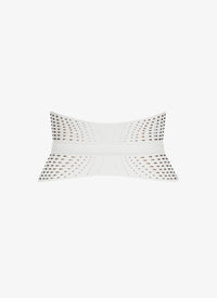 Perforated Leather Strapless Belt - Optic White