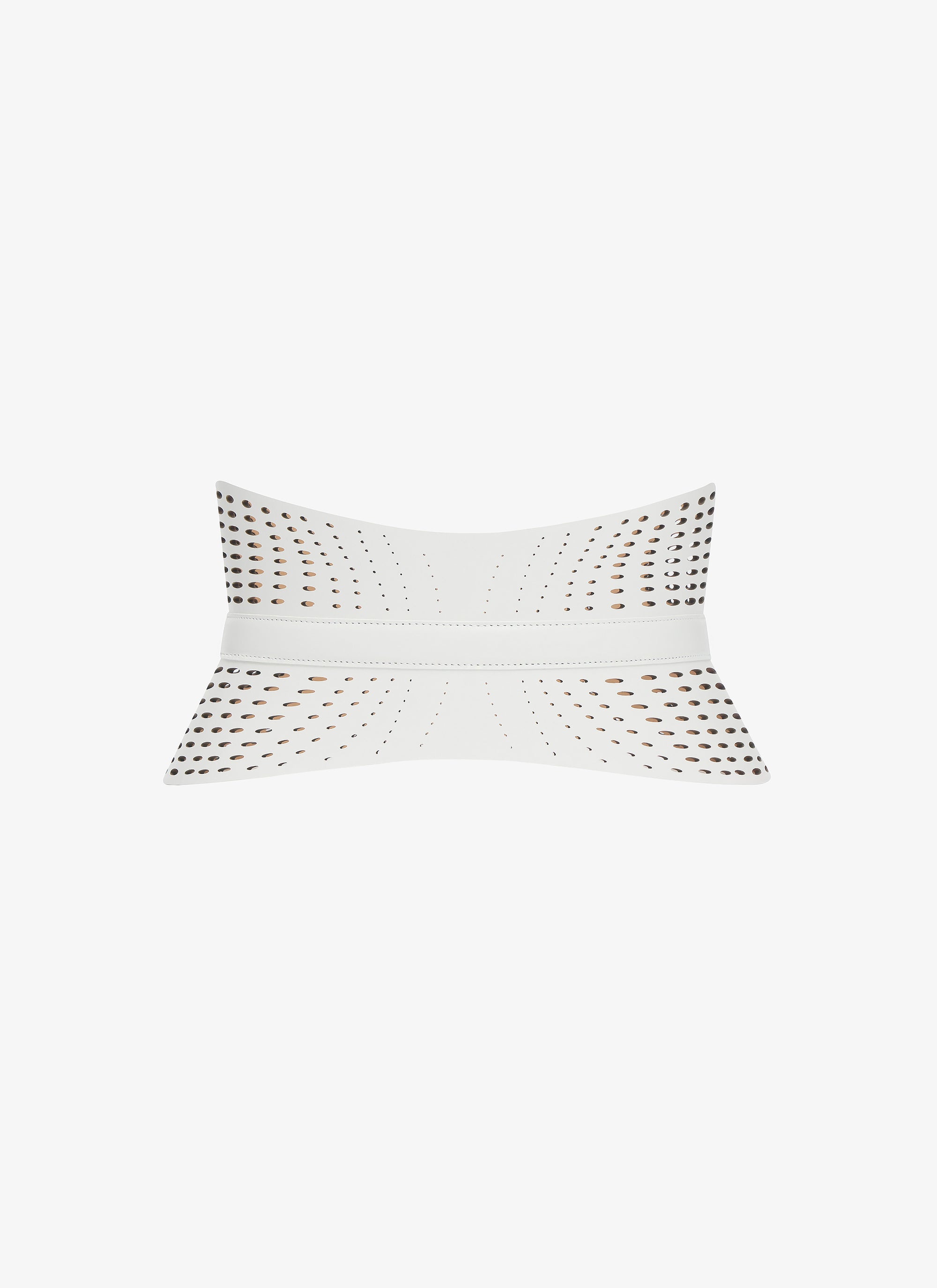 Perforated Leather Strapless Belt - Optic White
