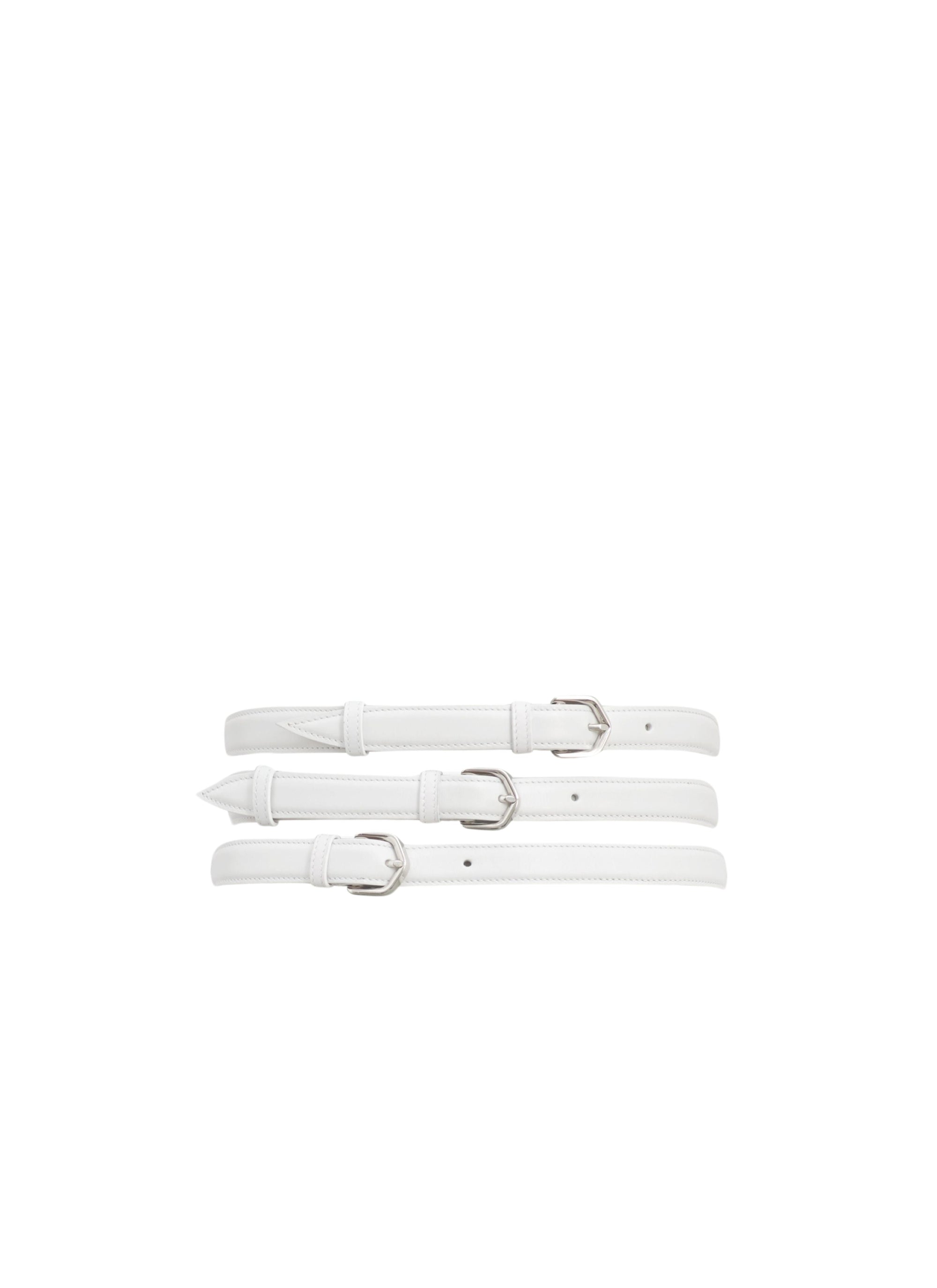 Ceinture multi boucles en cuir - Blanc Optique