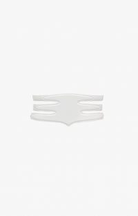 Ceinture multi boucles en cuir - Blanc Optique