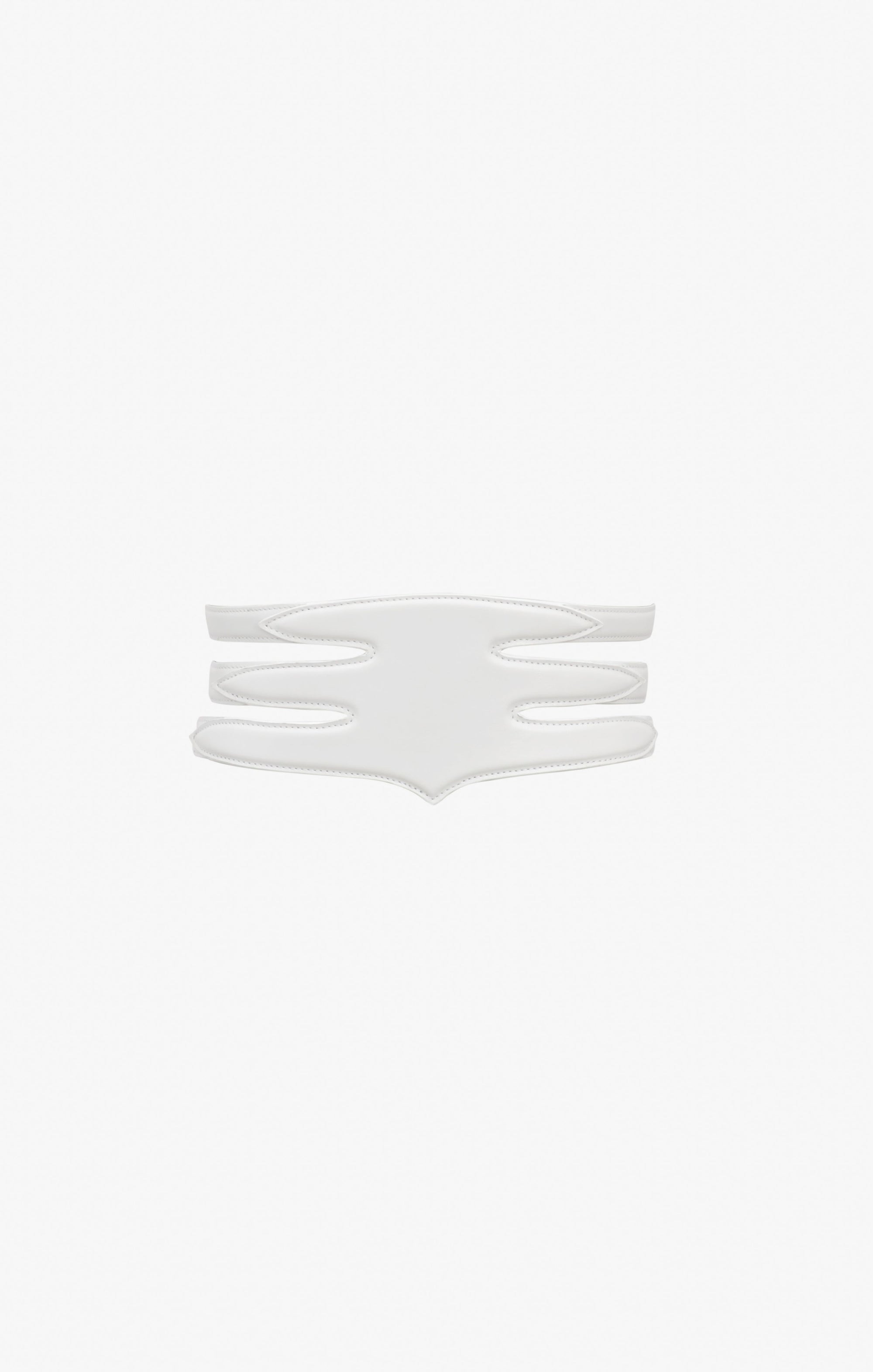Ceinture multi boucles en cuir - Blanc Optique