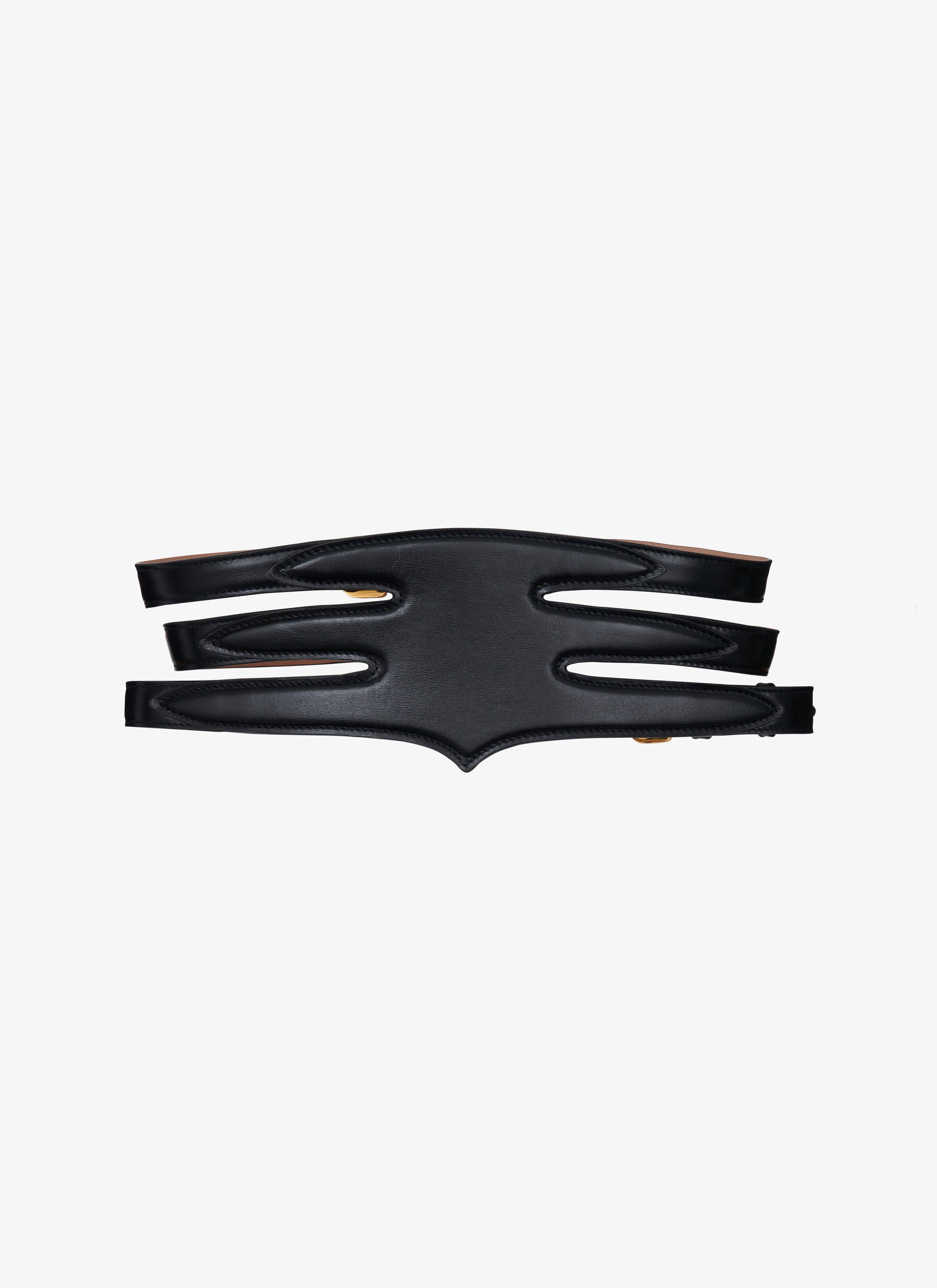Ceinture multi boucles en cuir - Noir
