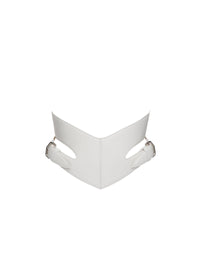 Ceinture corset croisée en cuir - Blanc Optique