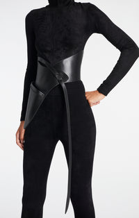 Harnais corset en cuir - Noir