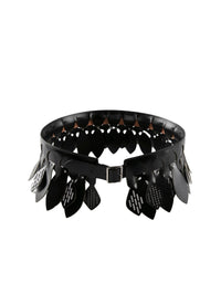 Ceinture pétale en cuir - Noir