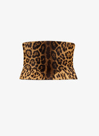 Cheetah print leather corset belt - Mordor & Black