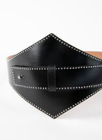 Wide cross belt in leather - Black intense