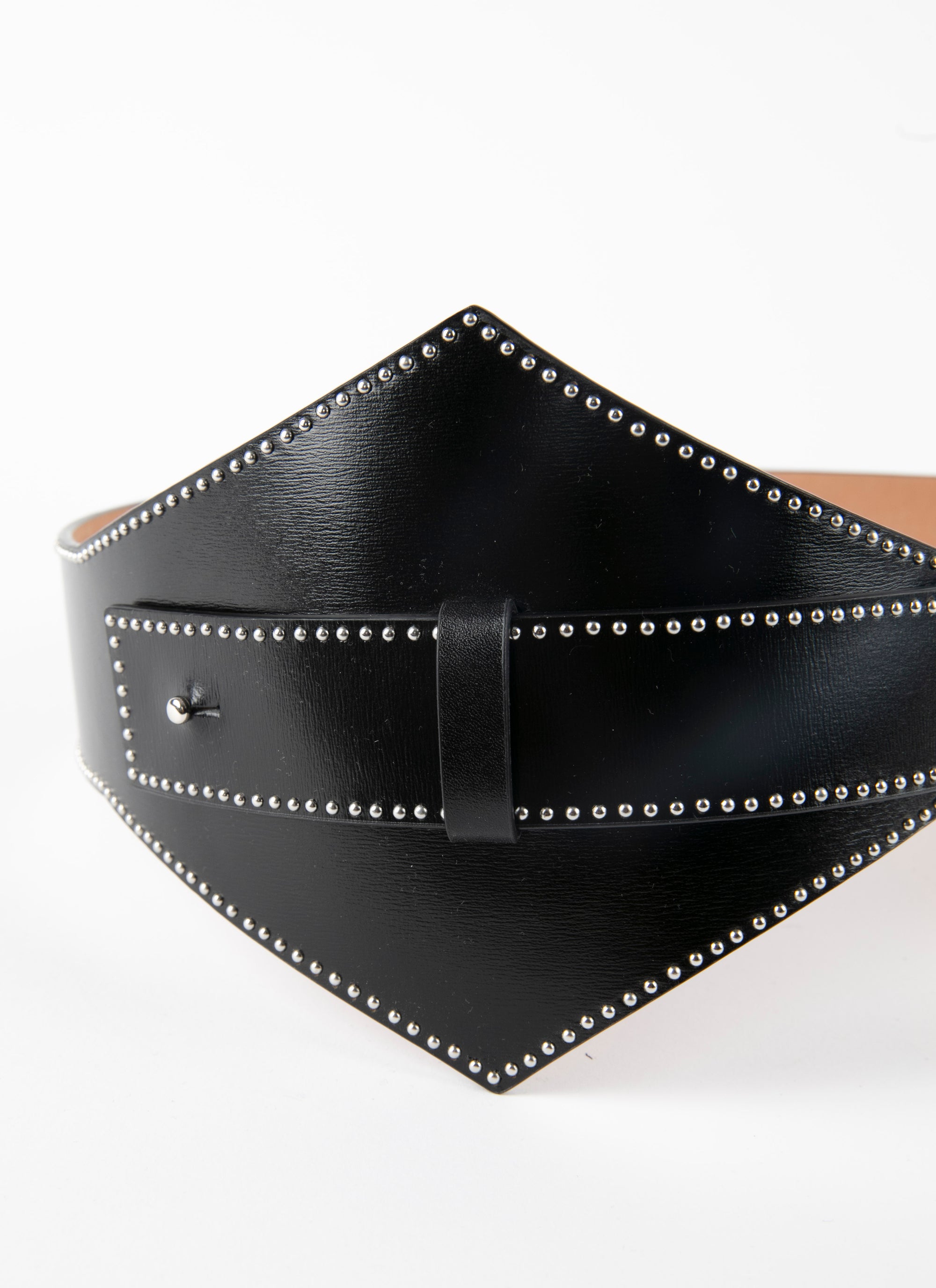 Wide cross belt in leather - Black intense