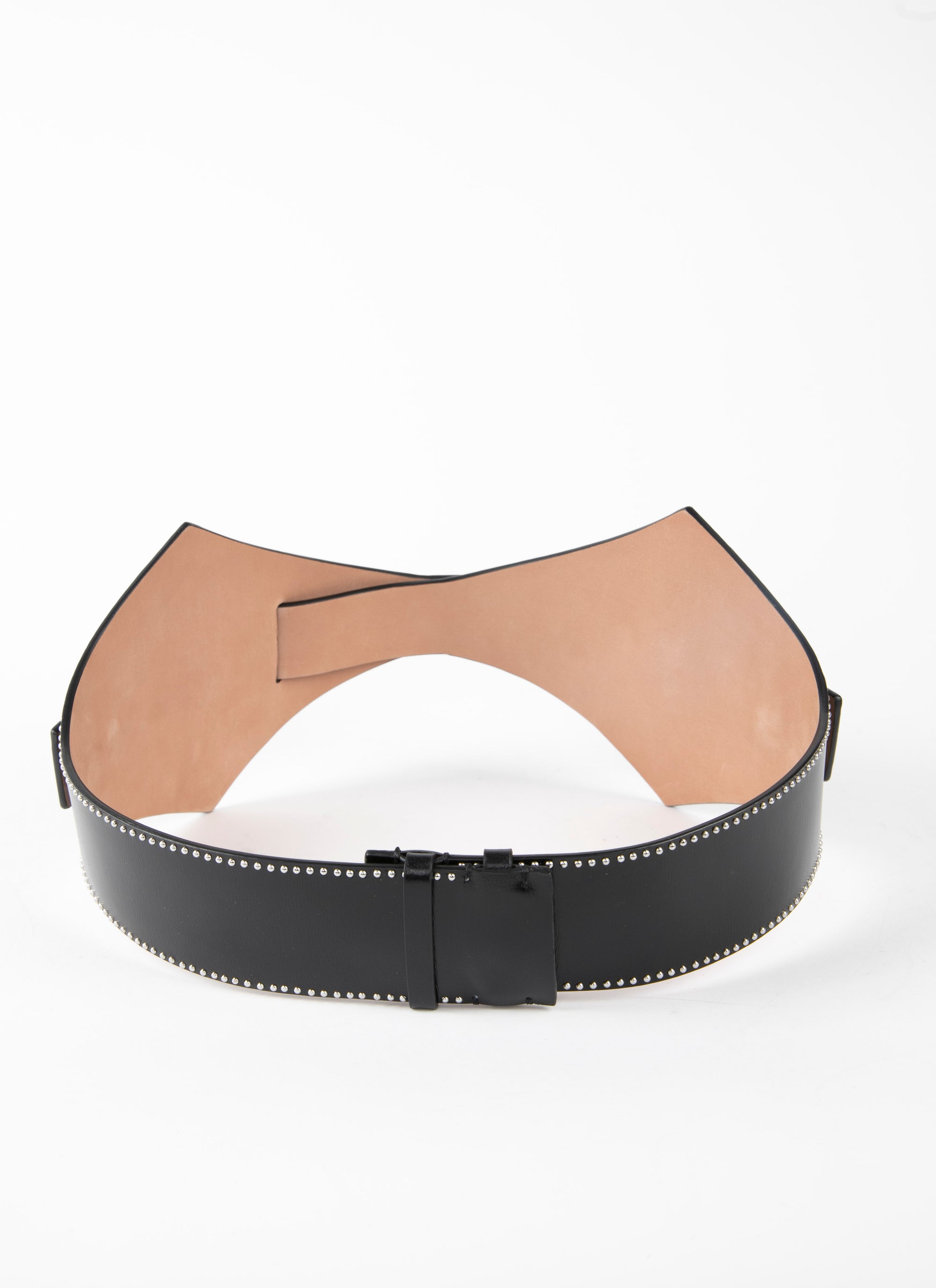 Wide cross belt in leather - Black intense