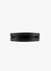 Ceinture cloutée en cuir - Noir