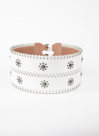 Ceinture corset hinge en cuir - Blanc Optique