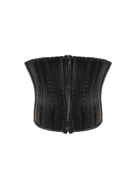 Diving hinge corset belt in leather - Black intense