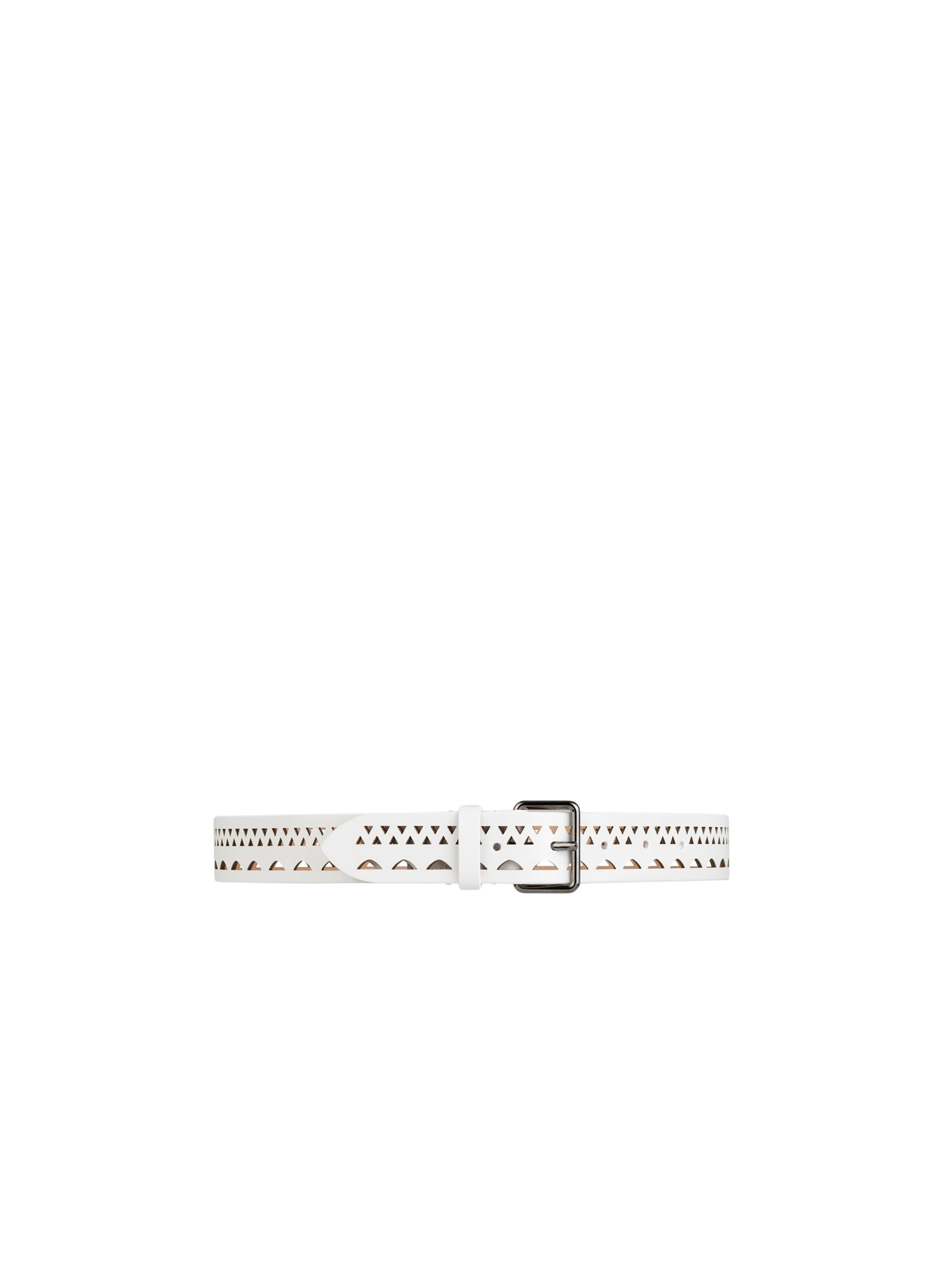Fine Leather Buckle Belt - Optic White