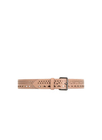 Ceinture fine boucle en cuir - Sable