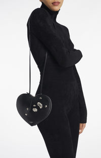 Petit sac Le Cœur en cuir - Noir