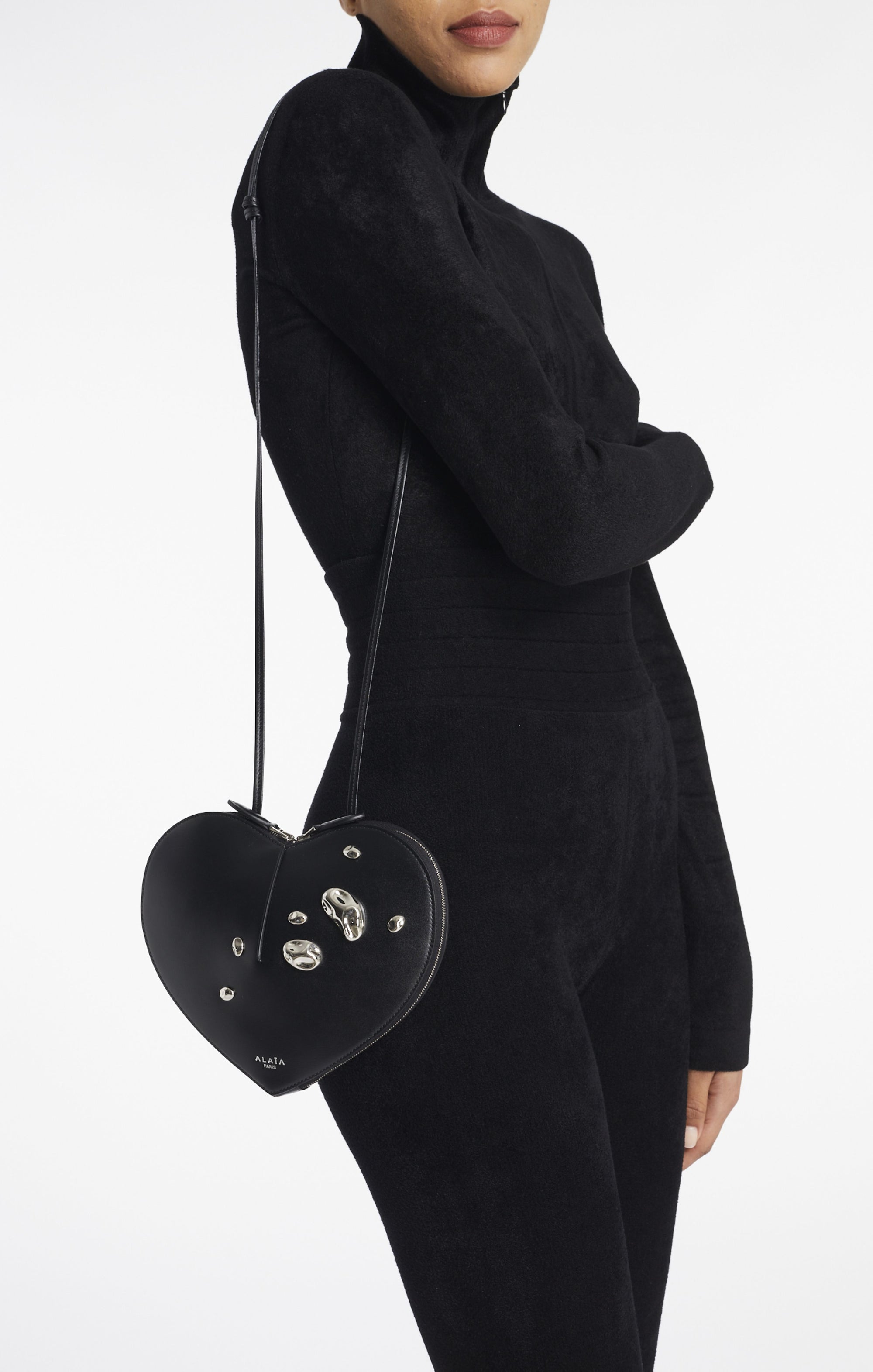Petit sac Le Cœur en cuir - Noir