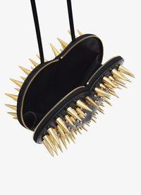 Sac clouté Le Cœur en cuir - Noir