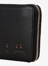 Zipped leather wallet - Black
