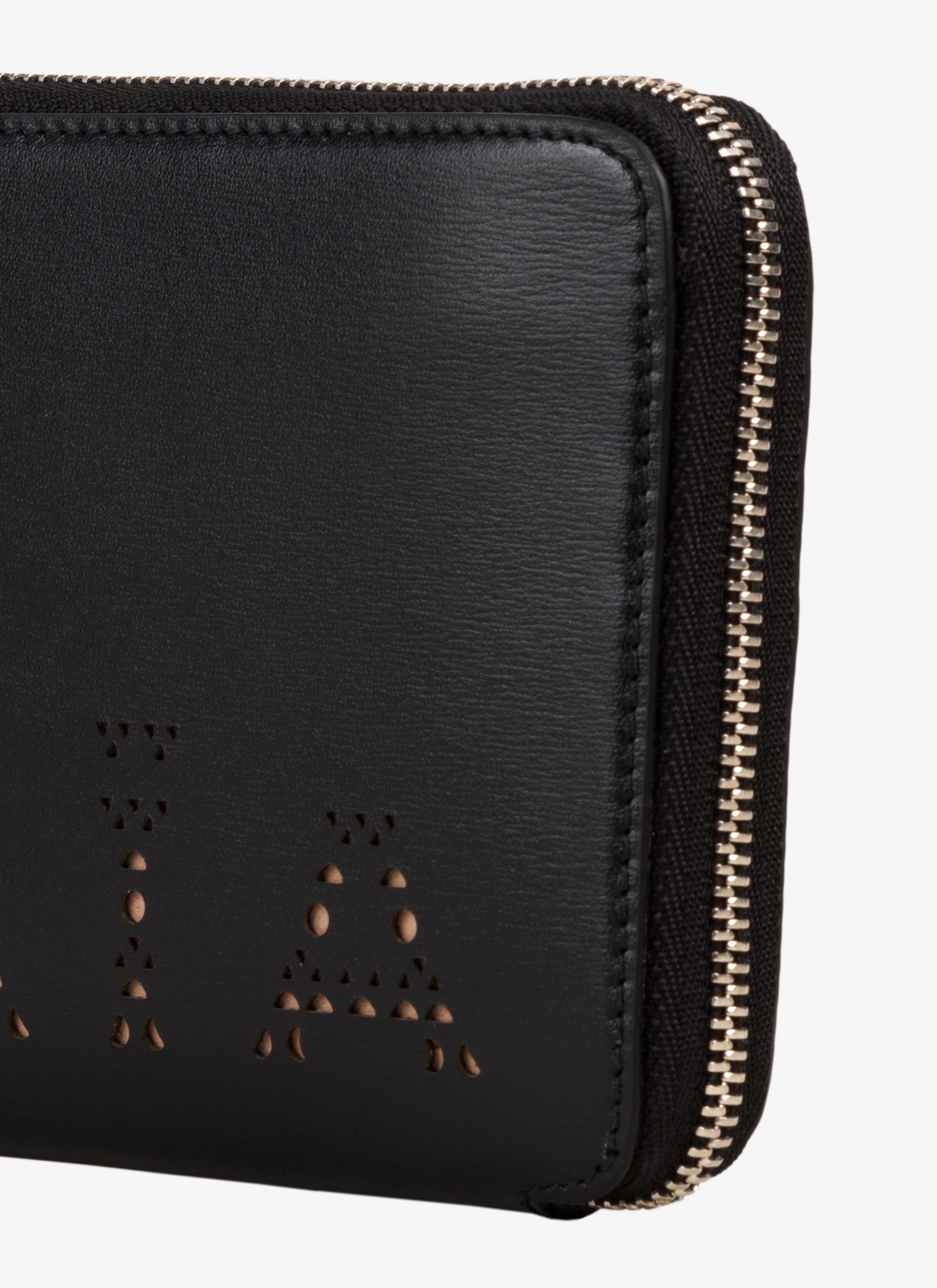 Zipped leather wallet - Black