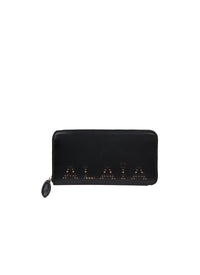 Zipped leather wallet - Black