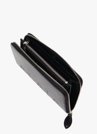 Zipped leather wallet - Black