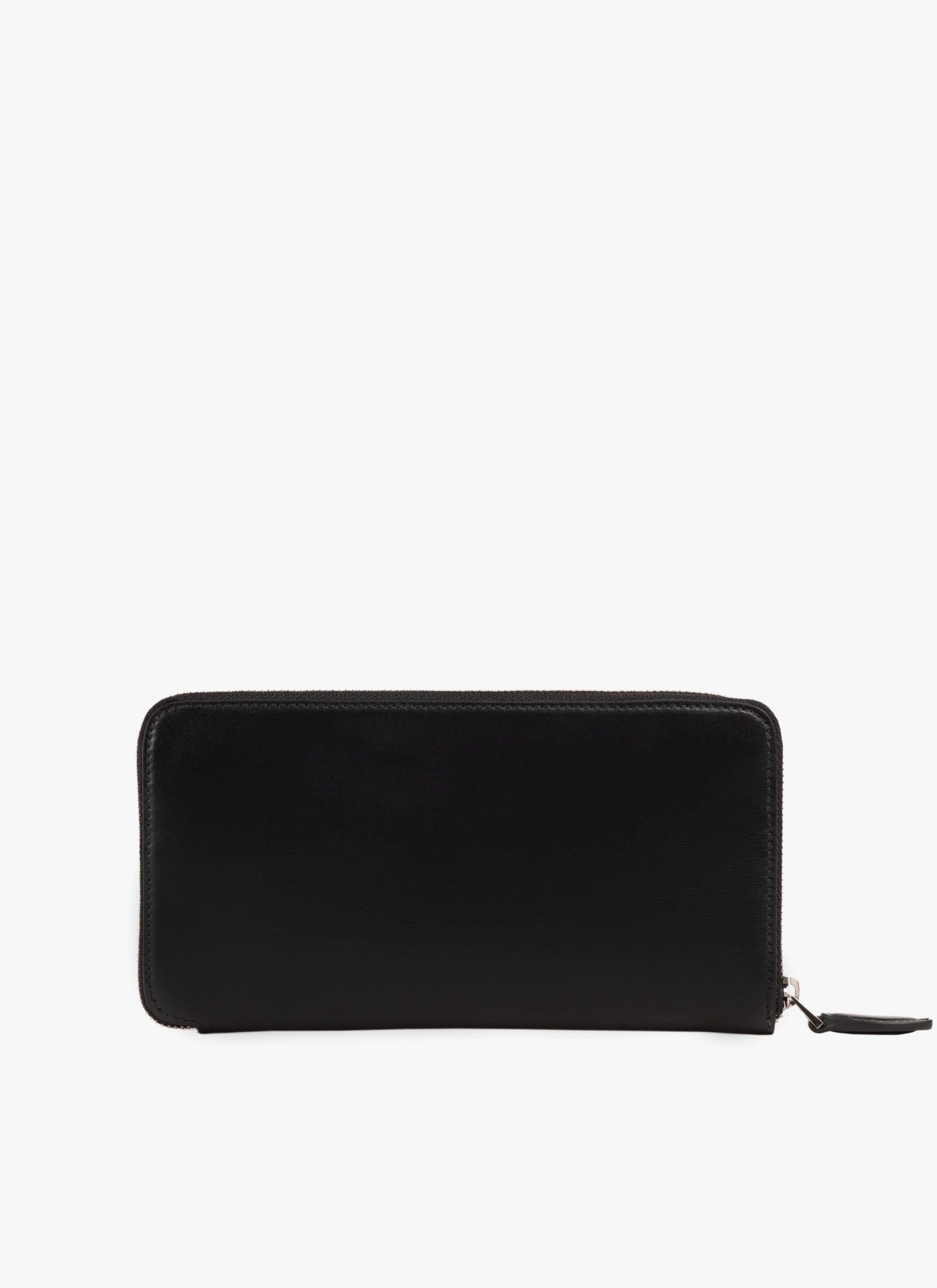 Zipped leather wallet - Black