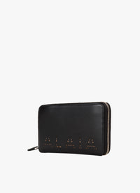 Zipped leather wallet - Black