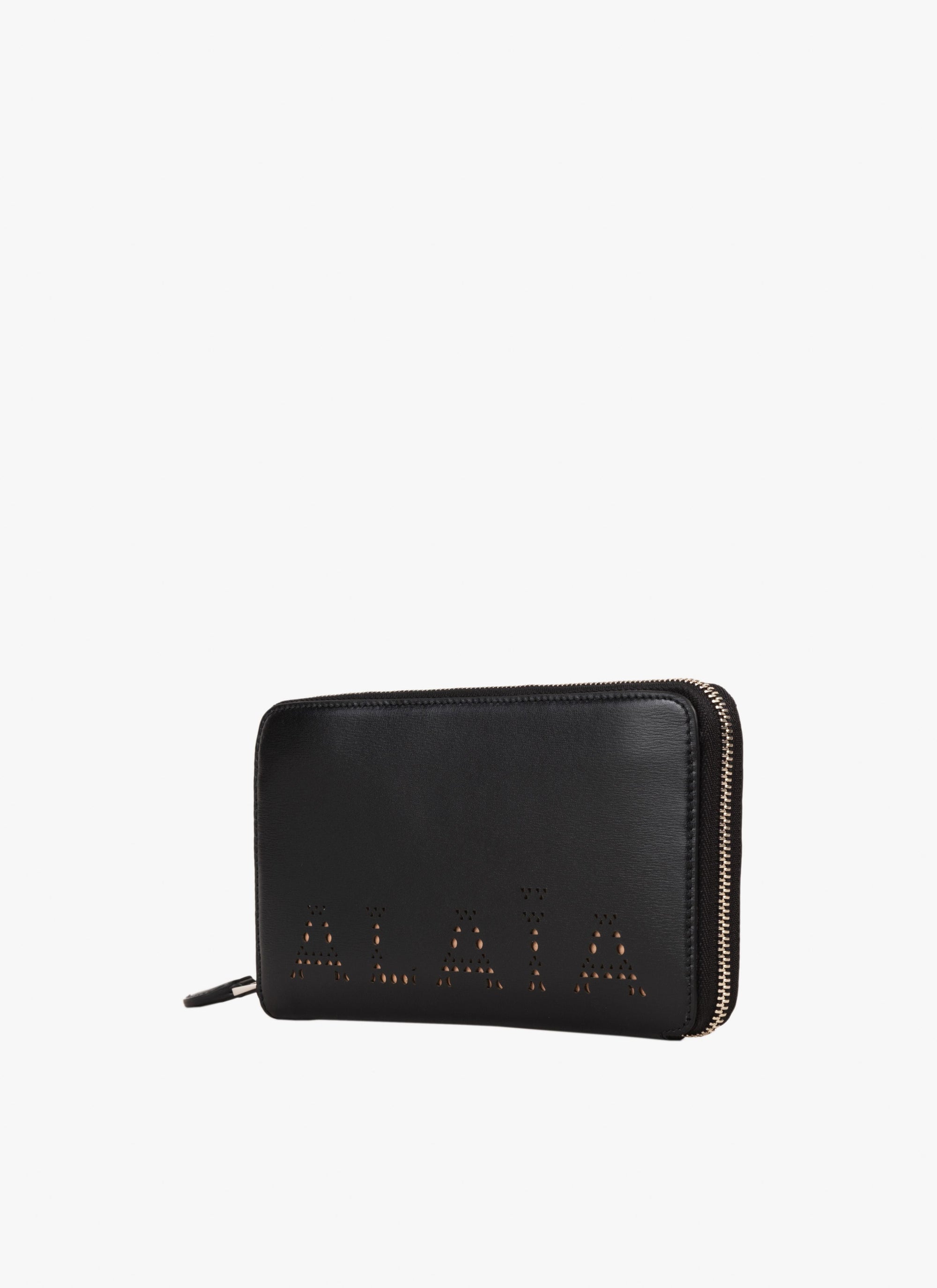 Zipped leather wallet - Black