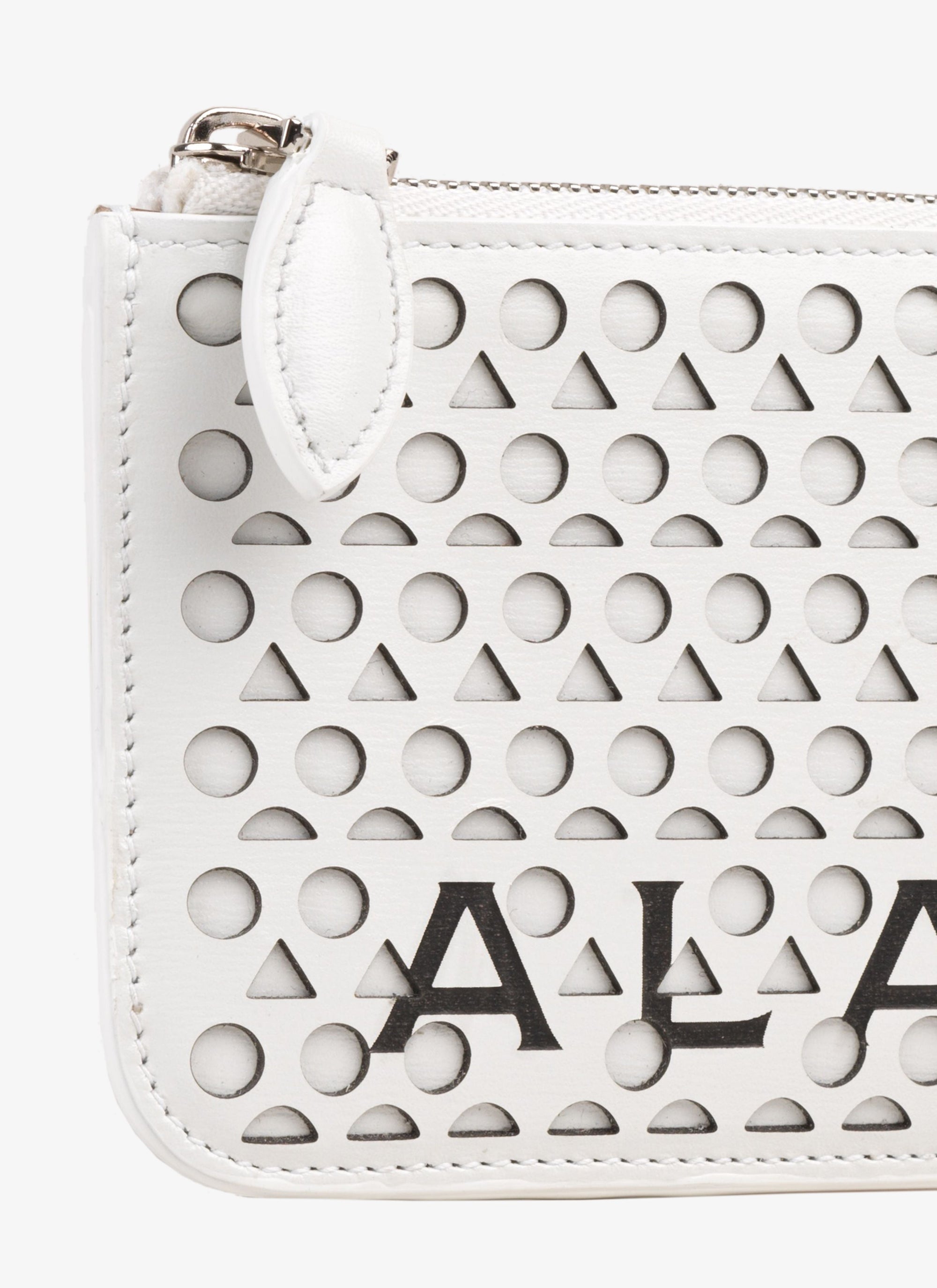 Small zipped leather wallet - Optic White