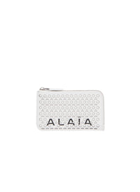 Small zipped leather wallet - Optic White