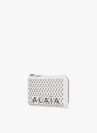 Small zipped leather wallet - Optic White