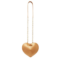 Le Coeur small metallic leather chain bag - Copper