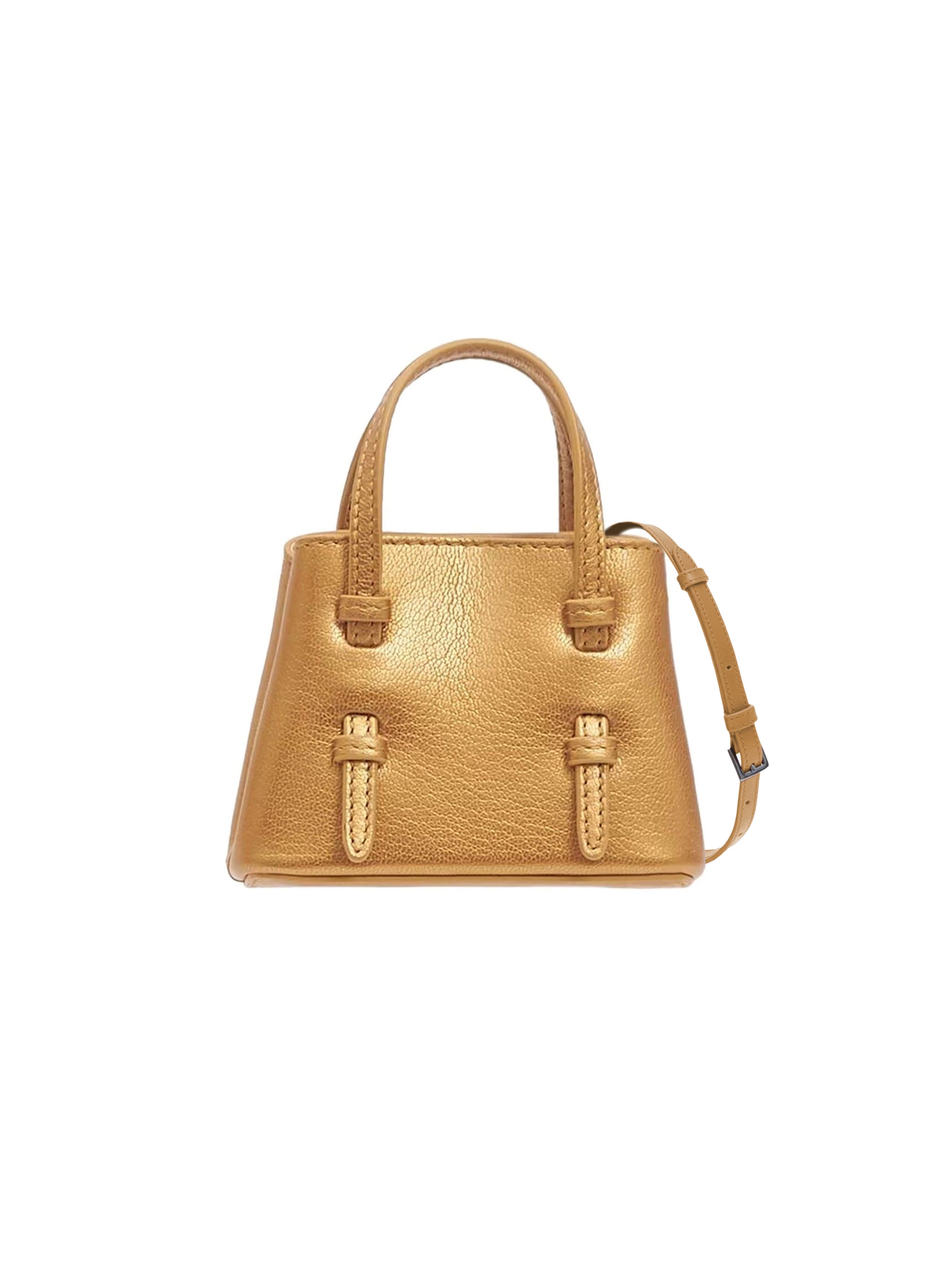 Petit sac Mini Mina en cuir métallique - Cuivre