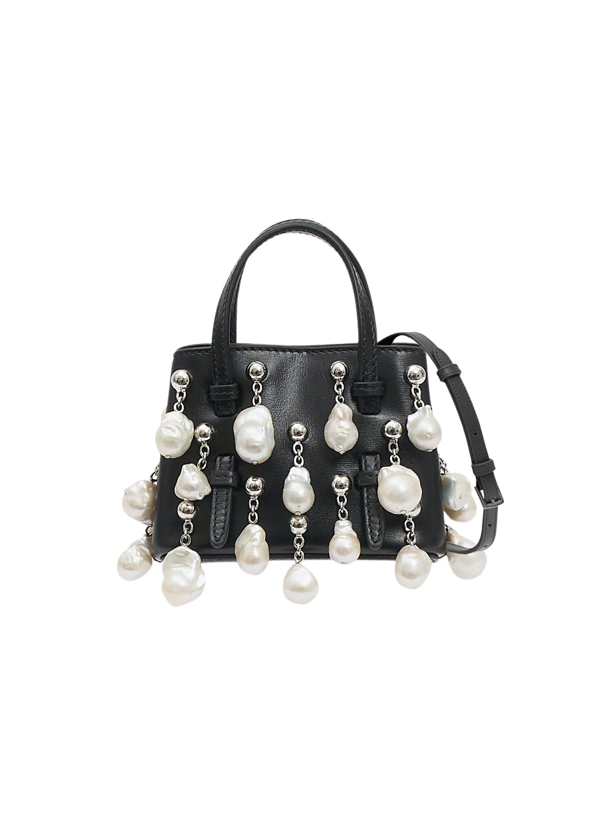 Mini Mina small leather bag - Black