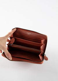 Porte feuille en cuir - Corail & Blanc