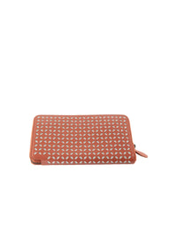Porte feuille en cuir - Corail & Blanc