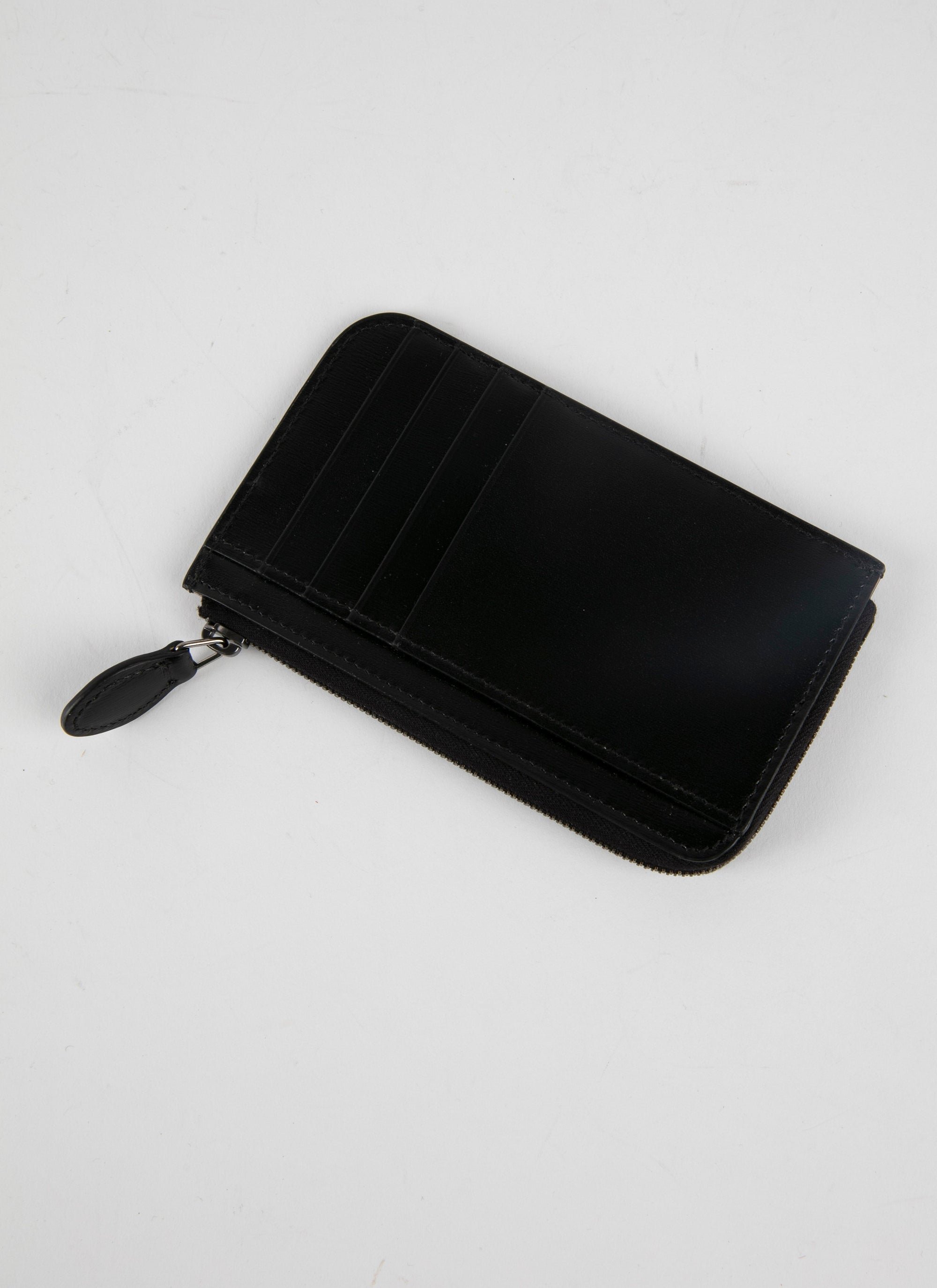 Leather Petals card holder - Black & Sand
