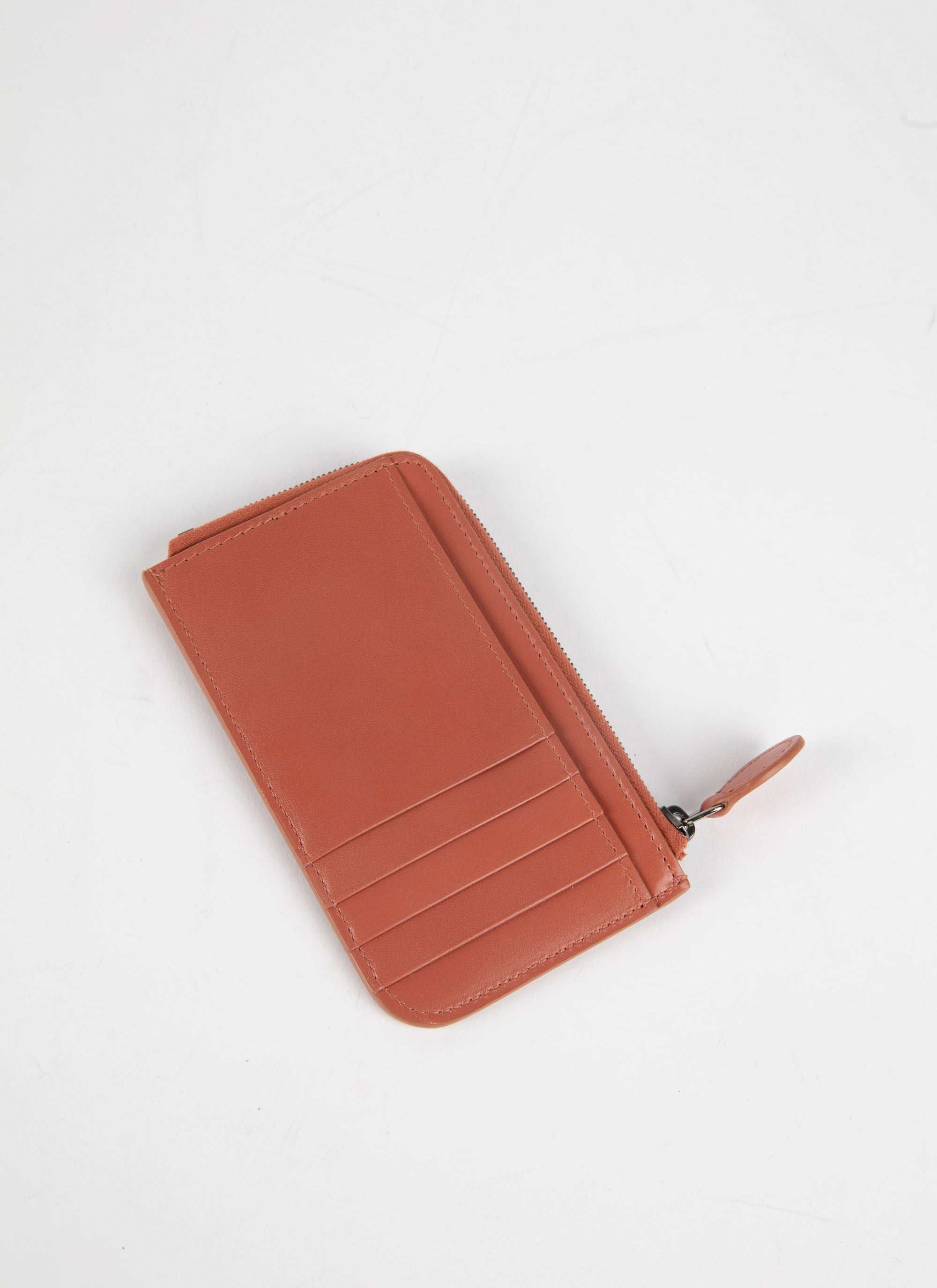 Leather Petals card holder - Coral & White