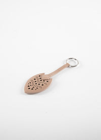 Porte-clés ajouré avec miroir en cuir - Sable