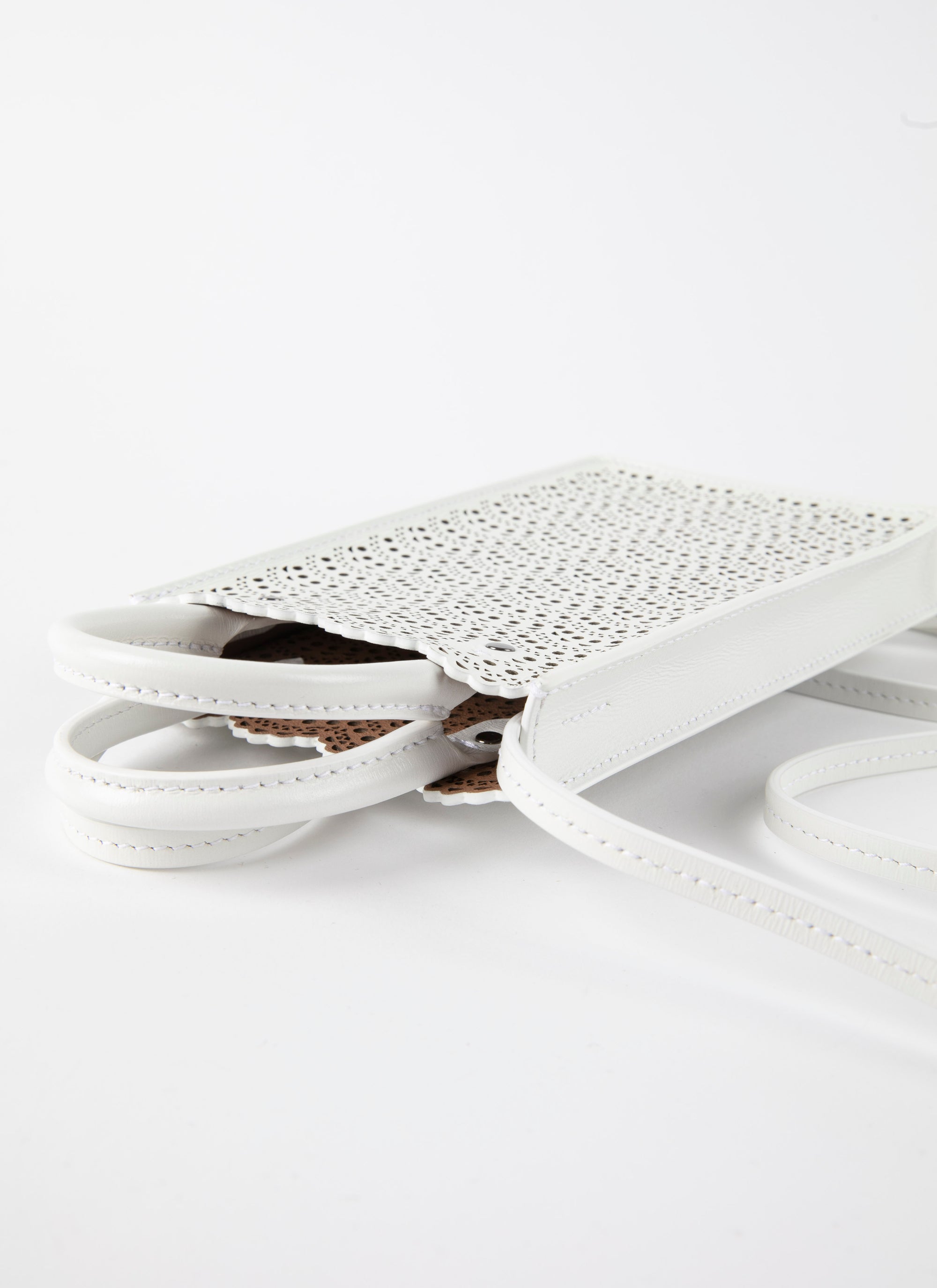 Porte téléphone Garance en cuir - Blanc Optique