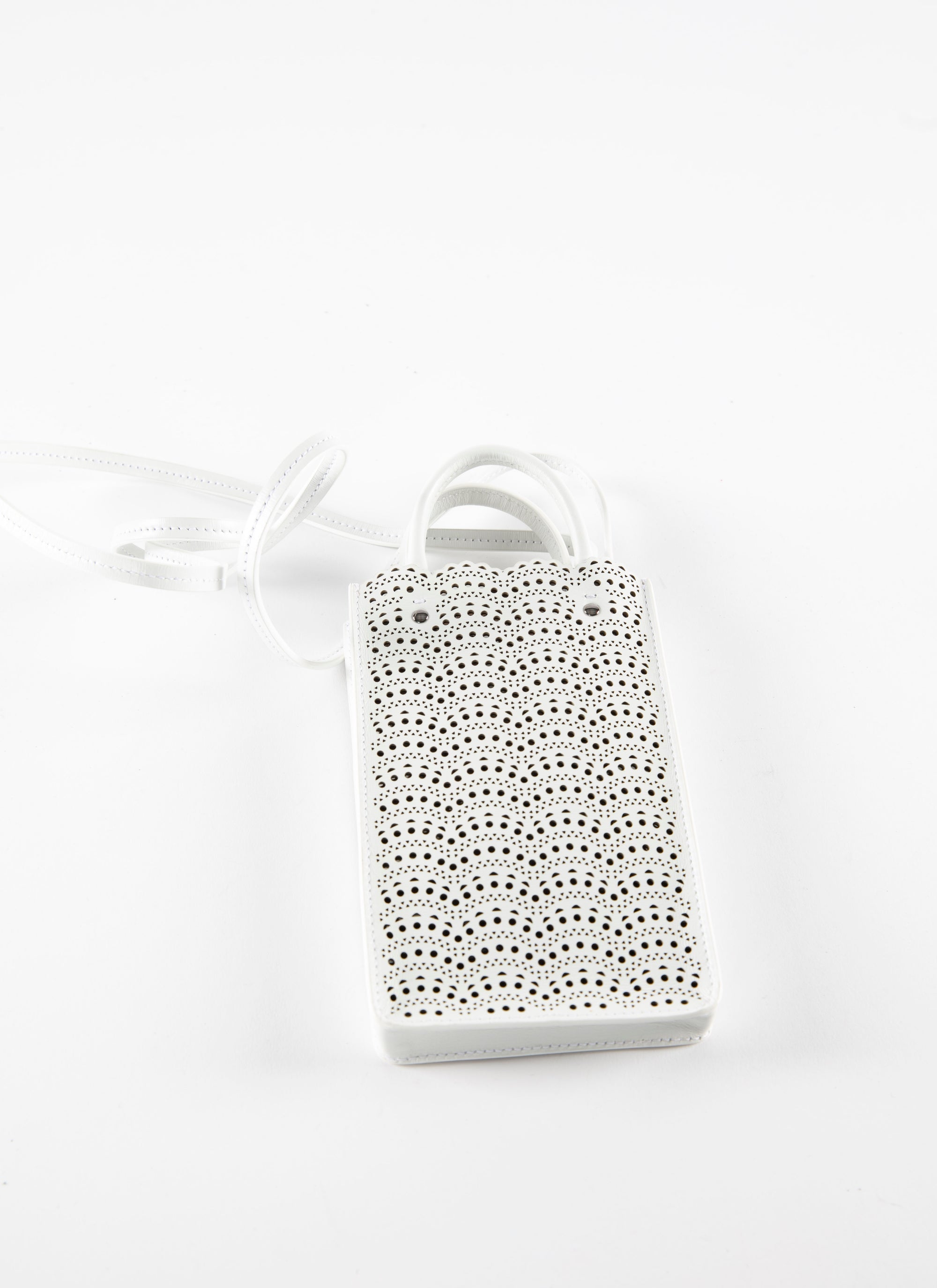 Porte téléphone Garance en cuir - Blanc Optique
