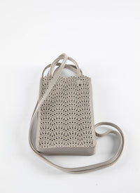 Porte téléphone Garance en cuir - Perle